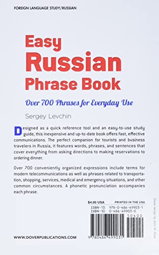 Easy Russian Phrase Book New Edition: Over 700 Phrases For Everyday Use (Dover Language Guides Russian) #TOP1