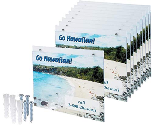 1InTheOffice Acrylic Wall Sign Holder 8.5 x 11 - Inches, Wall Mount Frame Sign Holder with Screw, 12 Pack