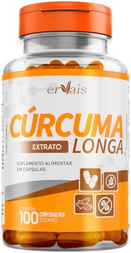 Curcuma Extrato Curcumina 100% Pura - 100 cápsulas 500mg (95% Cur...