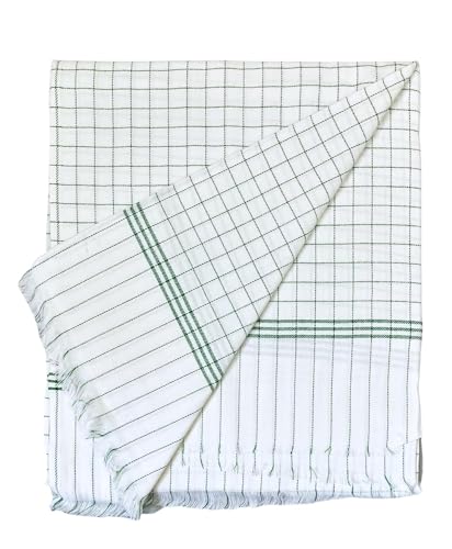 Image of 100% Cotton Soft Beautiful Plain Chek Single Bed Size Skin Friendly Summer AC Blanket /Khes /Dohar /Top Sheet Set /Chadar (Green&White)