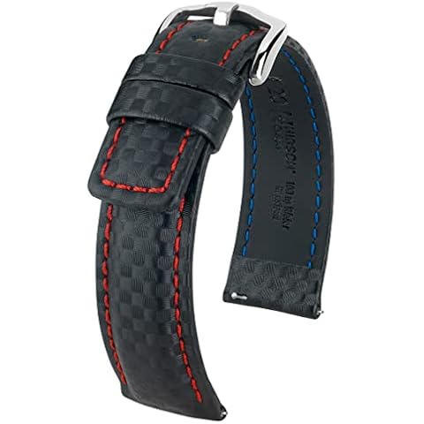 Hirsch Carbon Blue Watch Strap 20 mm Cover