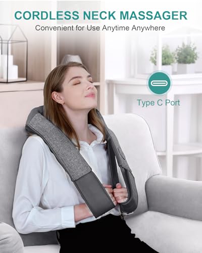 image for Nekteck Cordless Neck and Back Massager for Pain Relief Deep Tissue, S