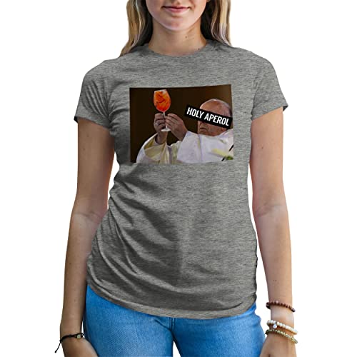 Image of B&S Boutique holy Aperol Francis Inspired Women's Grey T-Shirt Size S