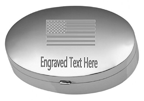 Boîte à pilules argent massif gravé USA un cadeau idéal