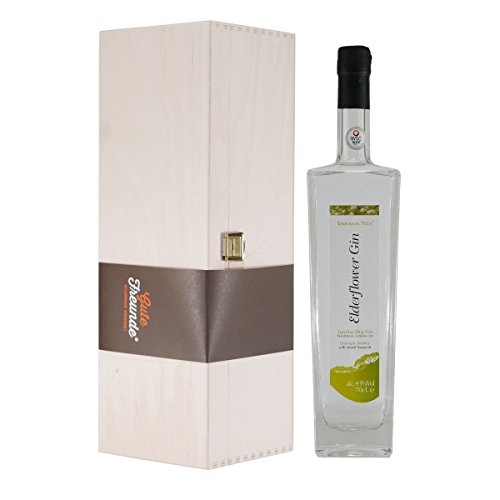 Elderflower London Dry Gin mit Geschenk-Holzkiste