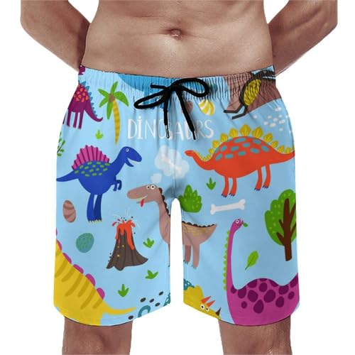Short de bain homme dinosaure coloré ultra léger à évaporation rapide