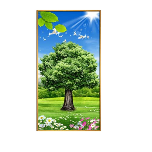 Broderie diamant grand arbre coloré pour embellir votre salon et créer une ambiance zen