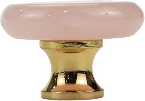 Miniatura 4 de 6 pomos de cuarzo rosa para gabinete, manija de hardware de piedra natural para muebles, armario, estantería, cajones, aparador (1.063 in)