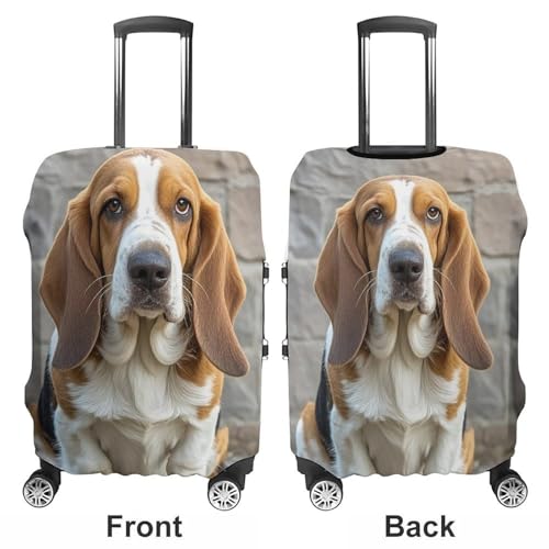 Basset Hound Luggage Cover Elastic Luggage Covers for Suitcase Travel Luggage Covers Anti-Scratch Washable Suitcase Sleeve Fits 19-32 Inch Luggage3