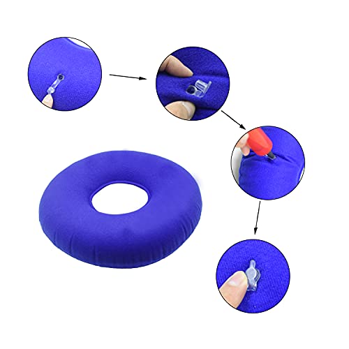 Blue Folding Inflatable Portable Ring Seat Pillow Cushion, Relieves Pain From Hemorrhoids,Tailbone And Coccyx, Bed Sores, Perineal Pain, Sciatica Post Child Birth #TOP2