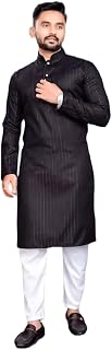 AmericanGolf Mens' Cotton Straight Zari Lining Kurta
