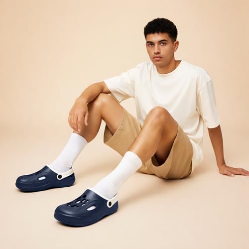 Image of Classic EVA Sports Clogs for Men & Women | Casual Lightweight Breathable Waterproof Anti-Skid Slip-On Clogs with Adjustable Back Strap | Comfortable Garden Walking Clogs Footwear | TCG-6004