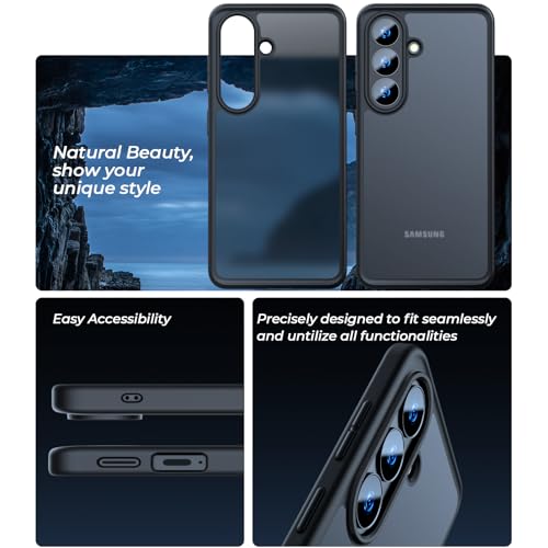 Premium Hülle für Samsung Galaxy S26 – Robust, stoßfest & stilvoll! Airbag-Technologie für Schutz auf Militärniveau. Kratzfest, griffig & sorgt für höchsten Komfort (Schwarz, Samsung S26)