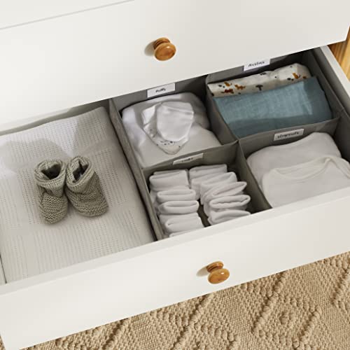 Ickle Bubba Nursery Drawer & Wardrobe Organiser Set, 5 Storage Boxes, 6 Hanging Dividers & 15 Labels - Image 2