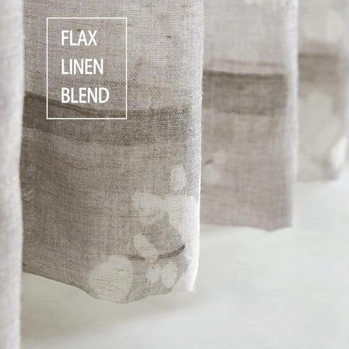 Image of BFAM Sheer Curtain with Floral Print, Premium Printed Sheer Drapes, Eyelet /Grommet Curtain for Living Room, Bedroom, Light Filtering Curtains, Brown Floral 8 Feet,Pack of 1 Curtain