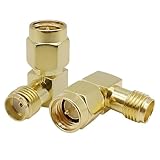 SMAアンテナ変換アダプタ (SMAオス/メスL字型)