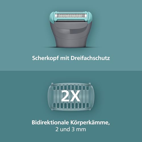 Philips Bodygroom 3000er-Serie – Herrentrimmer mit Dreifachschutz-Rasiersystem, trimmen und rasieren im Intimbereich, hautnah und besonders schonend, 100% duschfest, 80 Min. Laufzeit, BG3480/15