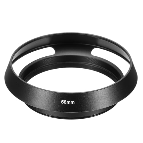 PATIKIL Parasol de 58mm, Estándar con Superficie Mate Ventilada y Antirreflectante en el Interior para Objetivos de Cámara Universales, Negro