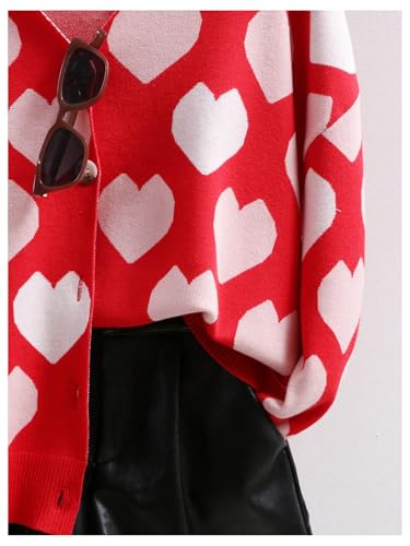Image of WDIRARA Women's Leopard Tiger Print Cardigan V Neck Long Sleeve Color Block Button Down Sweater Outwear