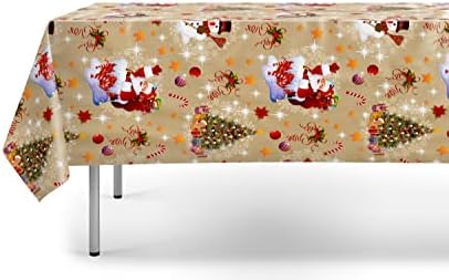 Jolee Fabrics PVC Plastic Wipe Clean Waterproof Christmas Table Cloth - Round, Square, Rectangular - Small To Large(Beige and Grey Robins, 140cm Diameter Round)