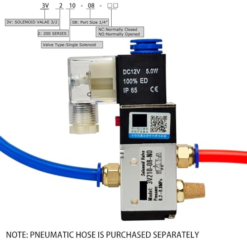 Válvula solenoide 3V210-08 NO AC110V neumática de 3 vías y 2 posiciones para control de aire de gas 5