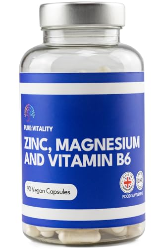 ZINC + Magnesium + Vitamin B6 Supplement for Men & Women - 90 Capsules - High Strength Muscle Sleep Aid & Muscle Recovery - (90 Day Supply) - UK GMP Certified Manufacturer