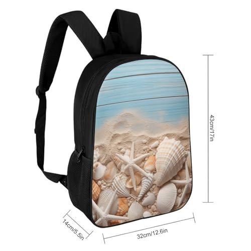 Sea Shells And Starfish Backpack - Durable 600D Polyester, 17 Inch Backpack with Ergonomic Adjustable Straps, Lightweight Travel Bag for Men & Women2