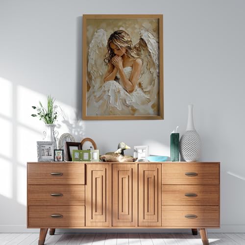 Framed Angel Wall Art Canvas Print, Praying Artwork 12x16 for Bedroom by AZPRXN - Used condition - Image 8