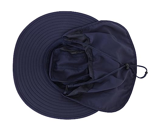 Image of Home Prefer Mens UPF 50+ Sun Protection Cap Wide Brim Fishing Hat with Neck Flap