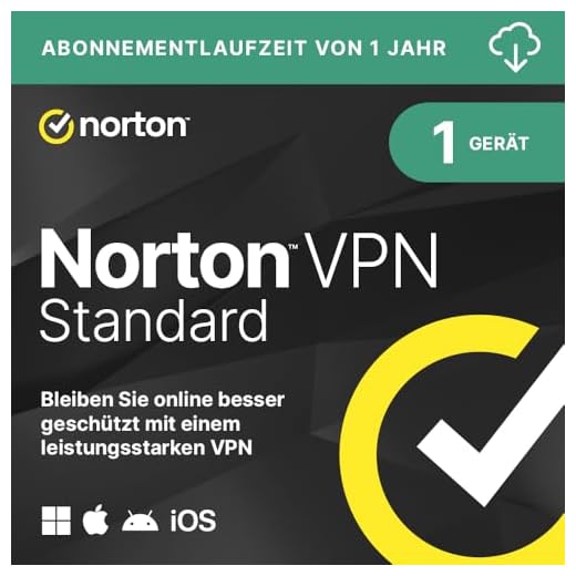 Norton VPN Standard 2025 | 1 Geräte | 1-Jahres-Abonnement | Aktivierungscode per Email