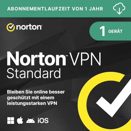 Norton VPN Standard 2025 | 1 Geräte | 1-Jahres-Abonnement | Aktivierungscode per Email