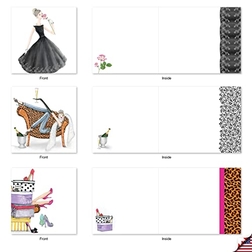 The Best Card Company - 10 Blank Note Cards For Women (4 X 5.12 Inch) - Assorted Fashion Greeting Cards For All Occasions - Write In Style Mq5067Ocb-B1X10 #TOP4