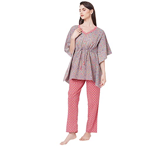 Image of Sweet Dreams Women's Cotton Printed Night Suit Set