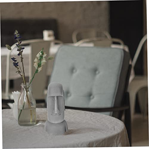 Easter Island Garden Statue Stone Statue Nordic Decor Easter Island Sculptures Creative Moai Statue Pretty Car Accessories Resin Grey Moai Monolith Sculpture #TOP6