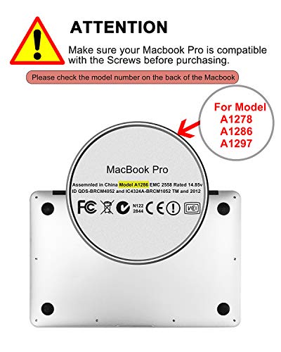 DAFUNY 8 Pack Rubber Case Feet + 2 Set (20pcs) Repair Replacement Screws Set + One Phillips Screwdriver Compatible with MacBook Pro for A1278 A1286 A1297, 2009 2010 2011 and 2012 Version