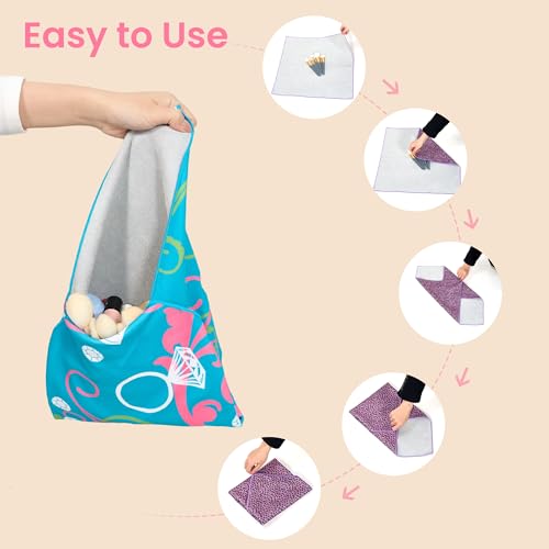 Image of Self-Adhesive Magic Cloth Portable lazy Makeup Bag Cosmetic Pouch Widely Used for Camera Lens Wrap,Protective Cover Laptop Sleeve,Folding,Washable(21.7 inch X 21.7 inchCrown)