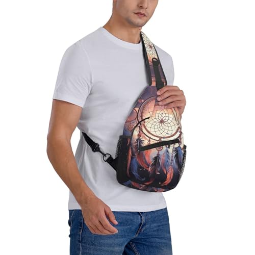 Mochila de sling Native American Dream Catcher Negra miniatura 7