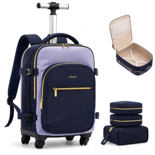 Image of LOVEVOOK Rolling Backpack with Wheels, Carry On Luggage for Women