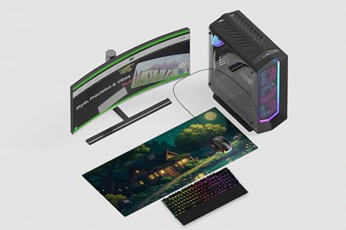 Image of Valley Night Premium Desk Mat | Anti-Skid | Anti-Slip | 80 x 30 cm | Laptop Mat for Work from Home /Office /Gaming- Extended Mouse pad and Keyboard Desk mat