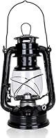 Stalllaterne: Nostalgische Petroleum-Sturmlaterne mit Glaskolben, Black 24 cm Stalllaterne Petroleum, Sturmlampen, feuerfest (1pcs Black)