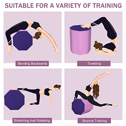 Octagon Tumbler Gymnastics Mat 24.4" X 25.6" Octagon Tumbling Mat For Gymnastics Somersault Handsprings Backbend Skill Shape Pvc Mesh Octagon Gymnastic Equipment Mat For Gym Cheerleading (Pink) #TOP5