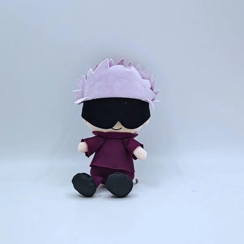 tshyAnime Jujutsu Kaisen Cartoon Plush Yuji Itadori Gojo Satoru Plushie Stuffed Doll Figures Toy Cosplay Props for Fans Birthday Christmas Keychain Pendants Ornament 15CM (Gojo Satoru)