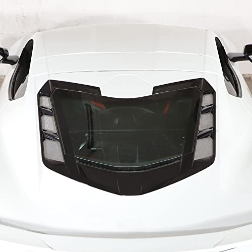 Image of TOYCIDFG Car Craft PerCompatible withated Rear Hood Vent Grille Inserts, Polished Stainless Steel Compatible with C8 Corvette Stingray 2020-2024 (Manual Convertible Version)