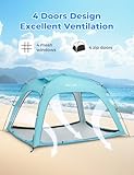 Glymnis Beach Tent Large for 3-4 Person, Portable UV Protection Beach Sun Shelter for Adults, Lightweight Sun Shade Tent for Beach, Picnic, Fishing - Image 5