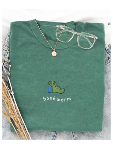 Image of RoseSeek Women's Cute Embroidered Tops Crew Neck Short Sleeve T Shirts
