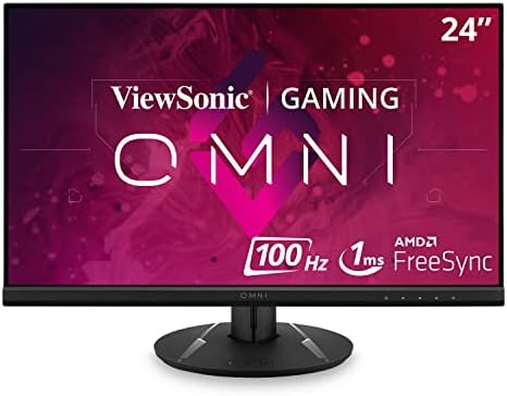 ViewSonic Omni VX2416 24 Inch 1080p 1ms 100Hz Gaming Monitor with IPS Panel, AMD FreeSync, Eye Care, HDMI and DisplayPort, Black