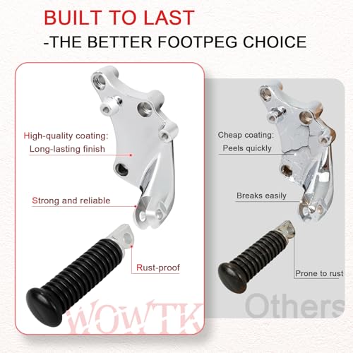 Image of Passenger Footpeg w /Mount Kit,Rear Passenger Footrests Pedal w /Mount Kit for Harley Sportster Forty-Eight 48 Seventy-Two 72 883 1200 2014-2022,Chrome