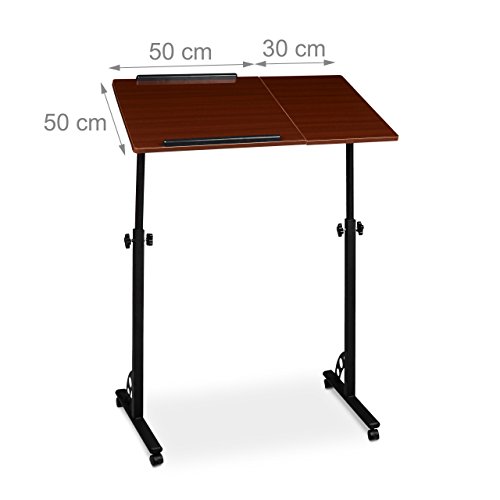 Table ordinateur portable bois acajou design élégant et structure robuste Relaxdays