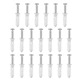 sourcing map Tube d'expansion en plastique 6 mm x 25 mm pour cloison sèche avec vis, translucide 20 pièces