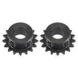 sourcing map #25 Kette Rolle Zahnrad 14mm Bohrung 1/4 Abstand 17 Zahn Einzeln Strand Kette Ritzel C45 Karbonstahl 25 Rolle Kette Ritzel mit Set Schrauben für ISO 04C Kette 2Stk